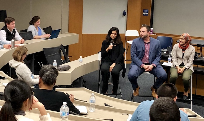 Healthcare Start-Up panelists: Afreen Allam, Jon Nicolla, and Nimmi Ramanujam